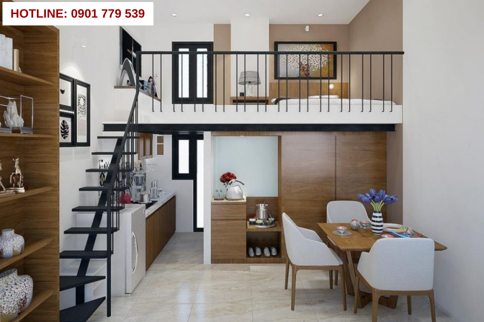 Mẫu nhà đẹp cấp 4 có gác lửng 4