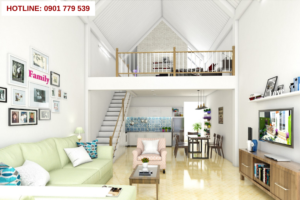Mẫu nhà đẹp cấp 4 có gác lửng 5