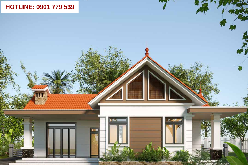 Mẫu nhà đẹp cấp 4 mái thái 10
