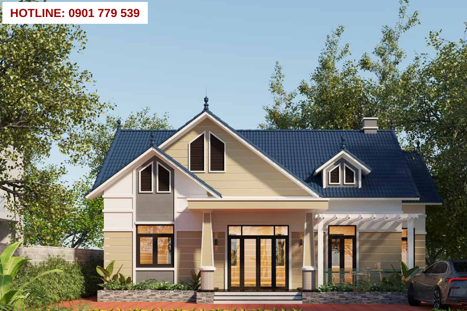 Mẫu nhà đẹp cấp 4 mái thái 2