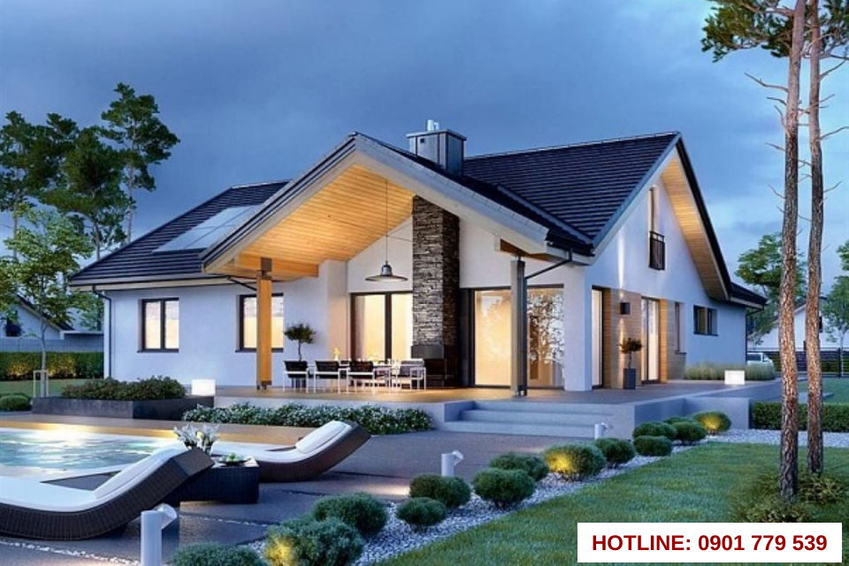 Mẫu nhà cấp 4 đẹp giúp không gian sống gần gũi với thiên nhiên