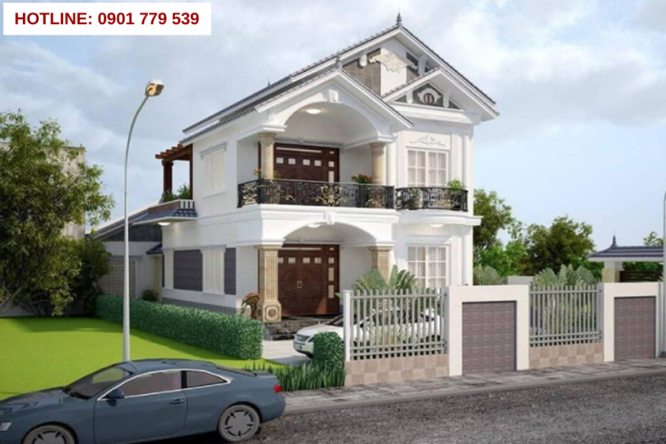 Thiết kế nhà 2 tầng đẹp mái thái 1