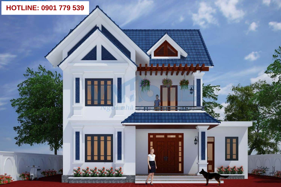 Thiết kế nhà 2 tầng đẹp mái thái 2