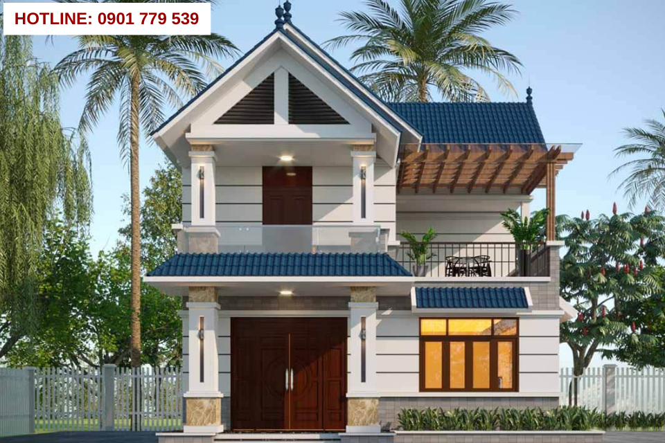 Thiết kế nhà 2 tầng đẹp mái thái 5
