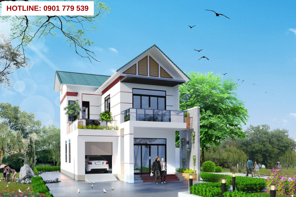 Thiết kế nhà 2 tầng đẹp mái thái 7