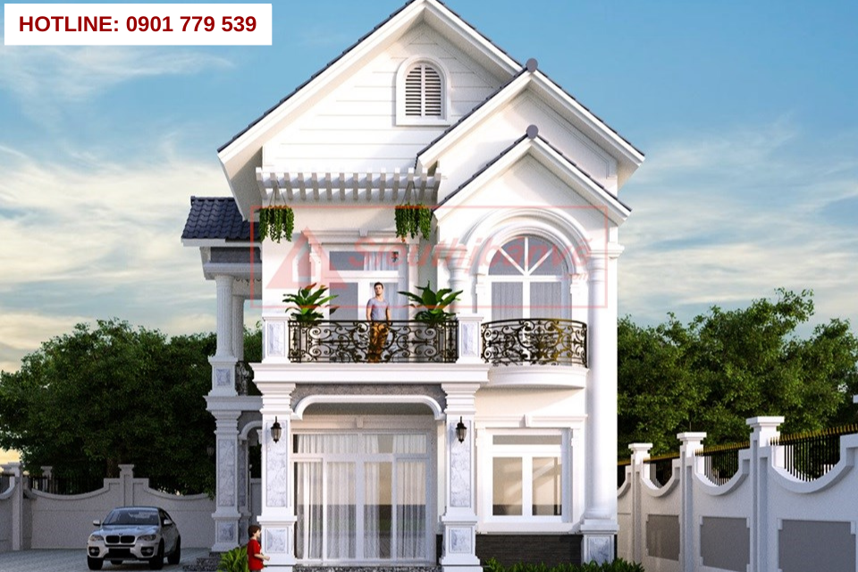 Thiết kế nhà 2 tầng đẹp mái thái 8