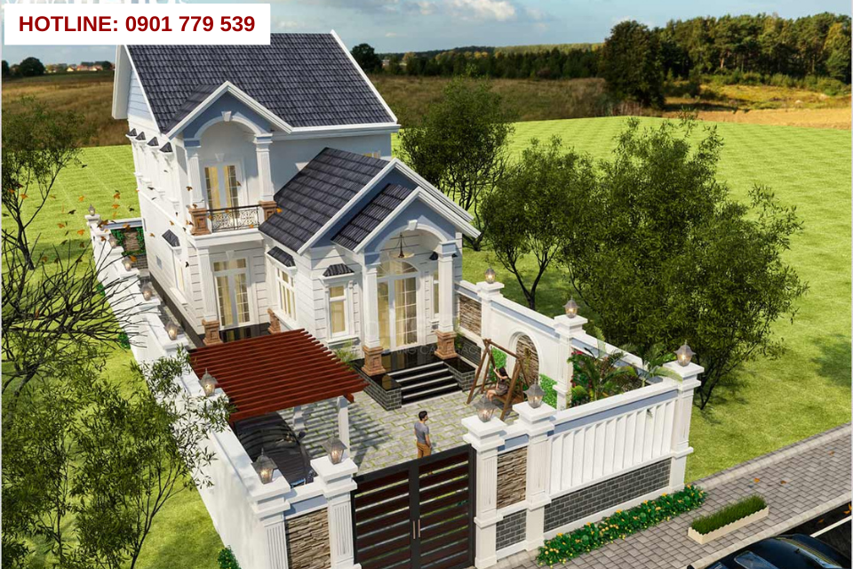 Thiết kế nhà 2 tầng đẹp mái thái 9